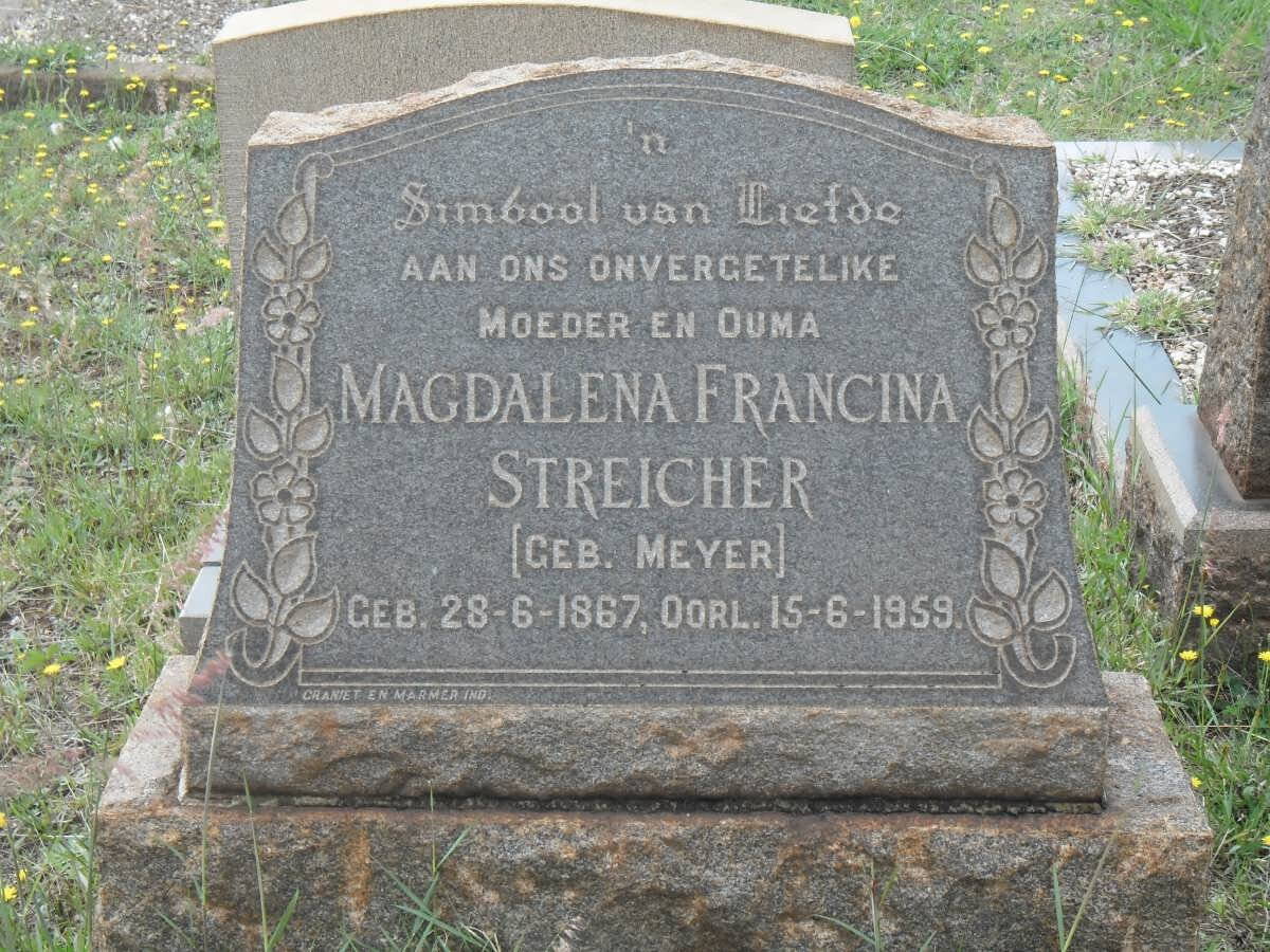 STREICHER Magdalena Francina nee MEYER 1867-1959