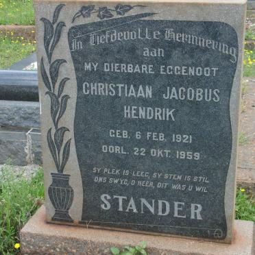 STANDER Christiaan Jacobus Hendrik 1921-1959