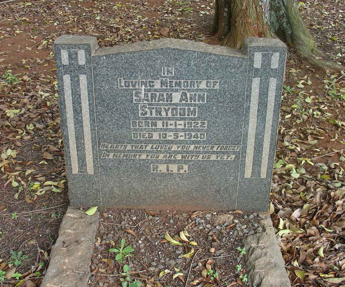 STRYDOM Sarah Ann 1922-1940