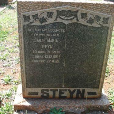 STEYN Sarah Maria nee PETZER 1907-1953