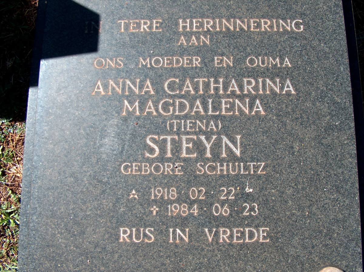 STEYN Anna Catharina Magdalena nee SCHULTZ 1918-1984