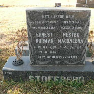 STOFFBERG Ernest Norman 1928-1996 &amp; Hester Magdalena 1919-