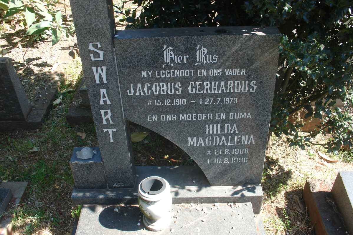 SWART Jacobus Gerhardus 1910-1973 &amp; Hilda Magdalena 1908-1996