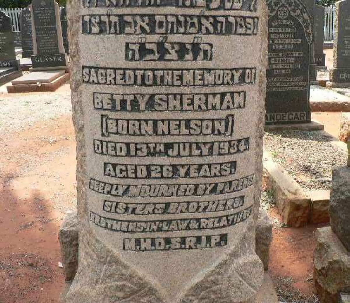 SHERMAN Betty nee NELSON -1934