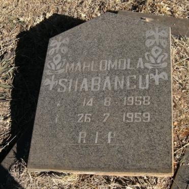 SHABANGU Mahlomola 1958-1959