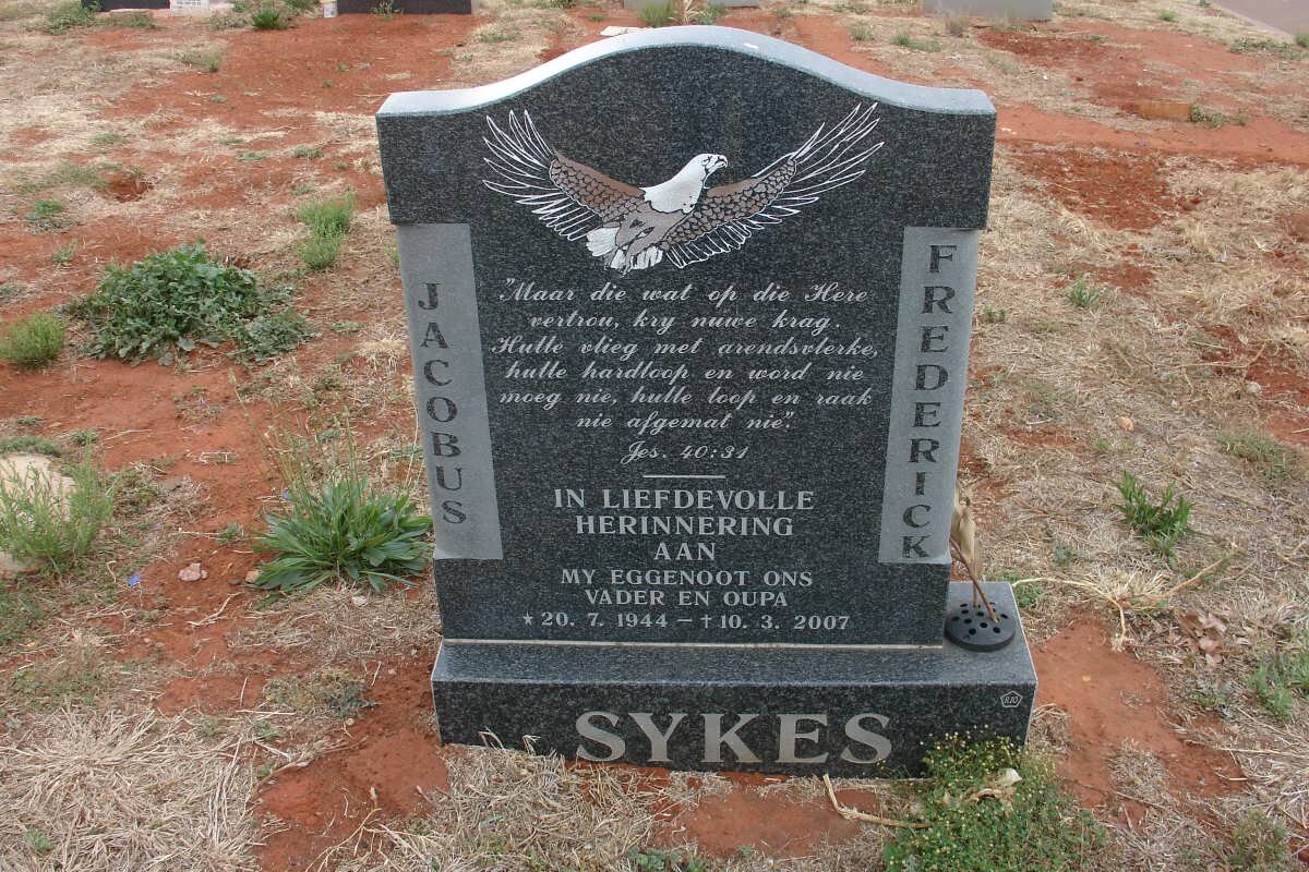 SYKES Jacobus Frederick 1944-2007