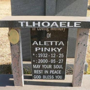 TLHOAELE Aletta Pinky 1932-2000