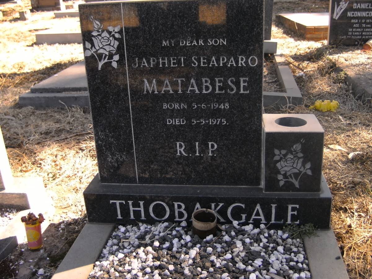 THOBAKGALE Japhet Seaparo Matabese 1948-1975