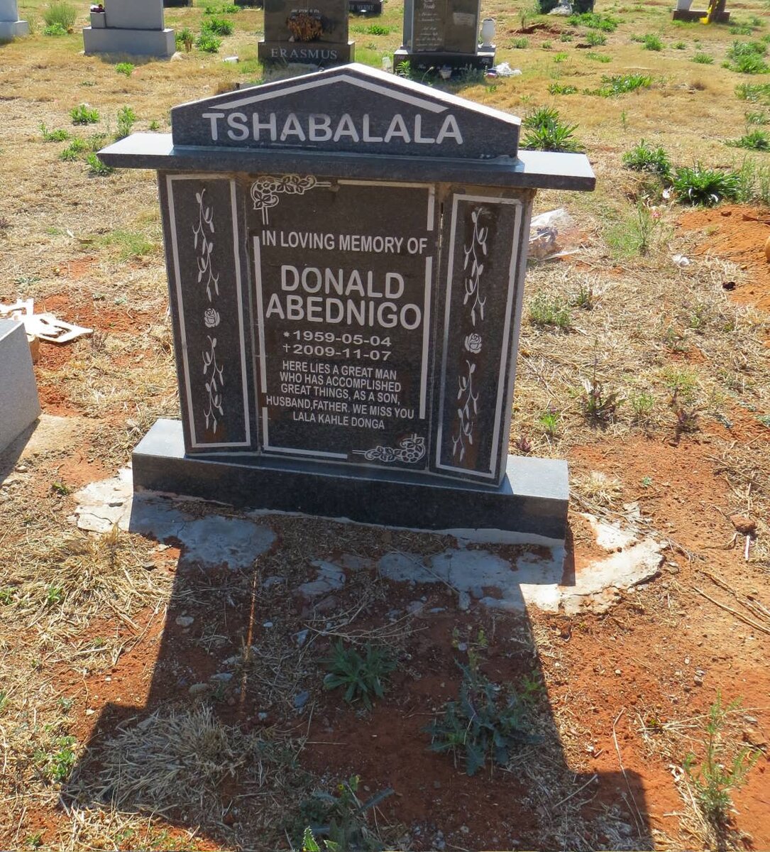 TSHABALALA Donald Abednigo 1959-2009
