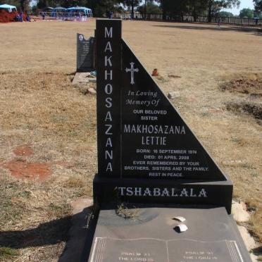 TSHABALALA Makhosazana Lettie 1974-2008