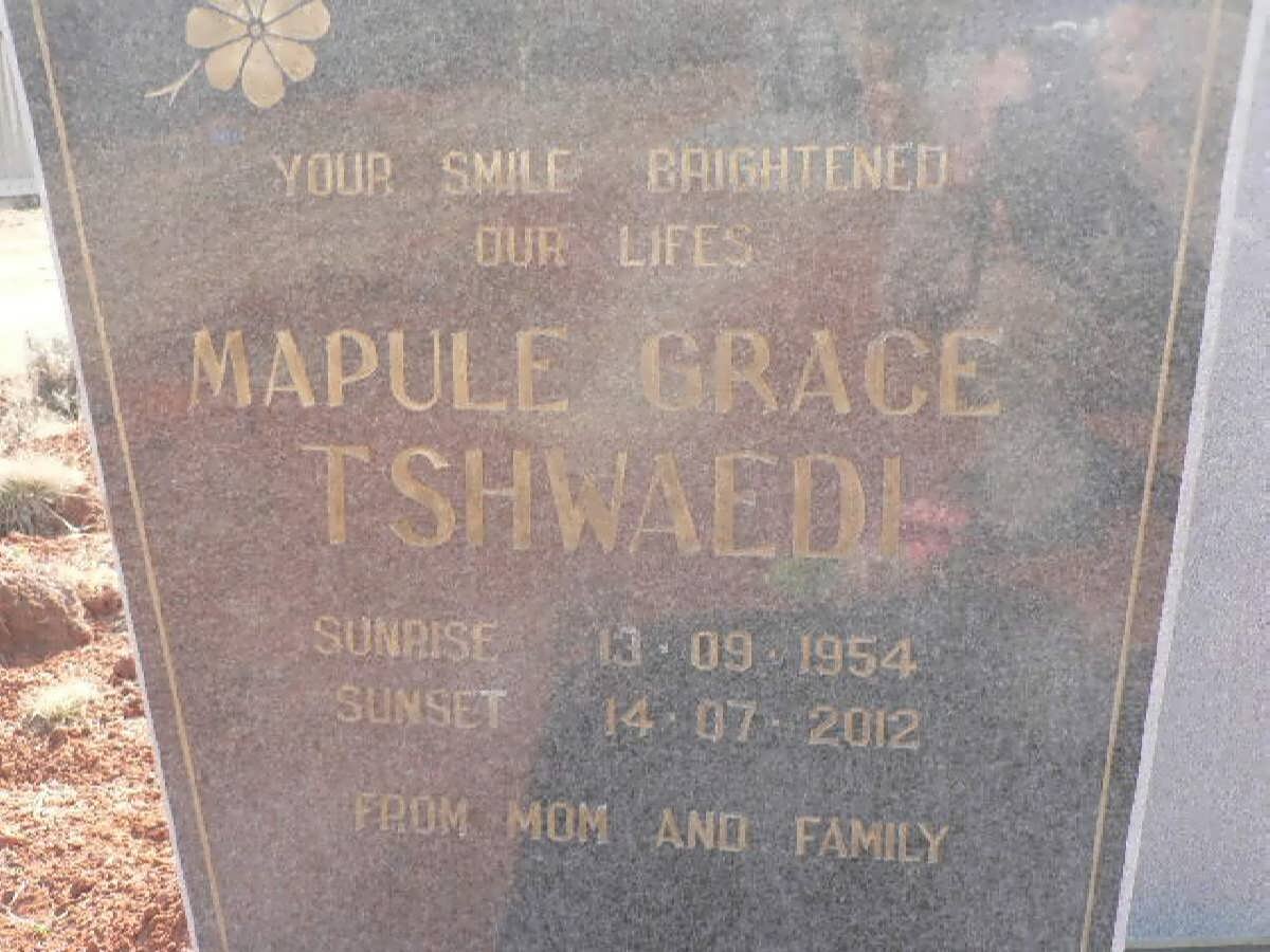 TSHWAEDI Mapule Grace 1954-2012