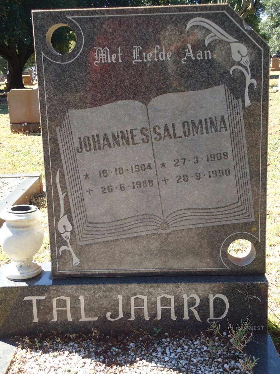 TALJAARD Johannes 1904-1988 &amp; Salomina 1908-1990