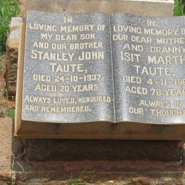 TAUTE Stanley John -1937 &amp; Isit Martha -1966