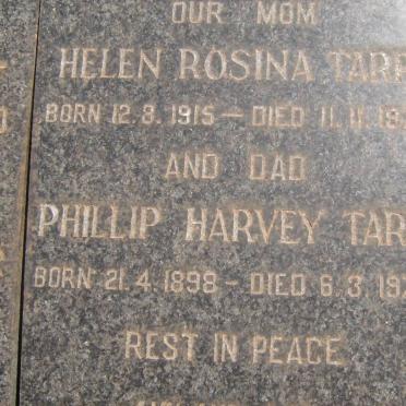 TARR Phillip Harvey 1898-1972 &amp; Helen Rosina 1915-1976