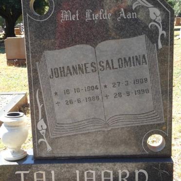 TALJAARD Johannes 1904-1988 &amp; Salomina 1908-1990