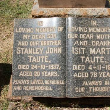 TAUTE Isit Martha -1966 :: TAUTE Stanley John -1937