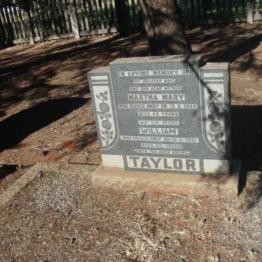 TAYLOR William -1991 &amp; Martha Mary -1944