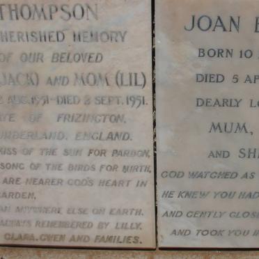 THOMPSON Jack -1951 &amp; Lil -1951 :: BROOKS Joan 1921-1952