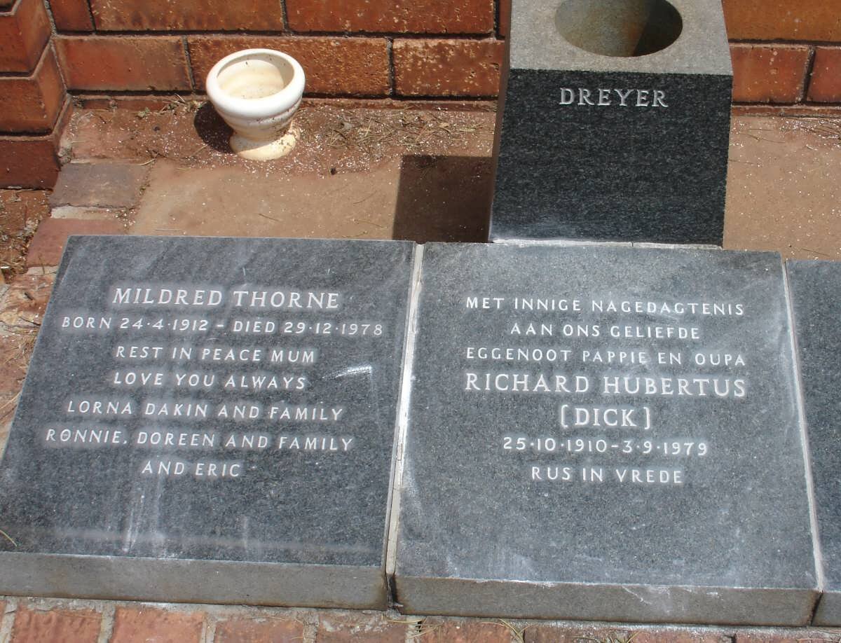 THORNE Mildred 1912-1978 :: DREYER Richard Hubertus  1910-1979