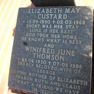 THOMSON Winifred June 1930-1988 :: CUSTARD Elizabeth May 1950-1968