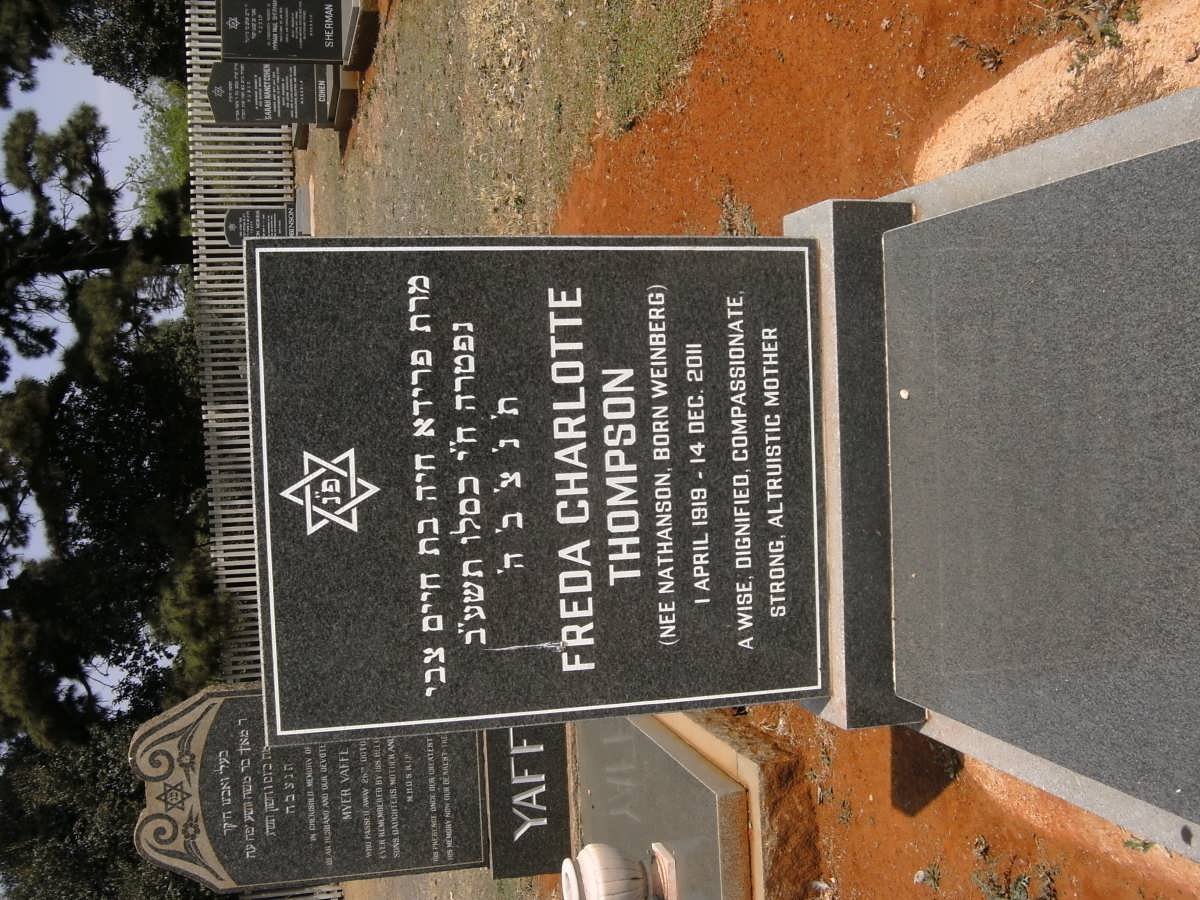 THOMPSON Freda Charlotte formerly NATHANSON nee WEINBERG 1919-2011