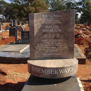THEMBEKWAYO Malusi Hamilton 1950-2012