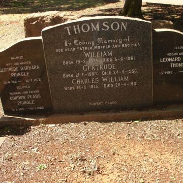 THOMSON William 1875-1961 &amp; Gertrude 1883-1956 :: THOMSON Charles William 1915-1931