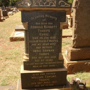 THORPE William Edmund -1957 &amp; Anne Bowman -1948 :: THORPE Edmund Burnett -1933