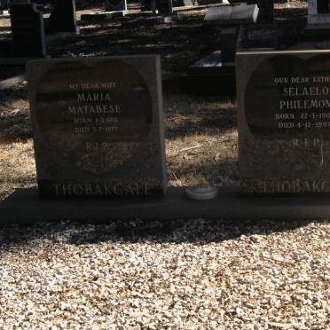 THOBAKGALE Selaelo Philemon 1904-1997 &amp; Maria Matabese 1912-1977
