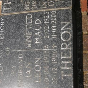 THERON Jan Leon 195-1986 &amp; Winifred Maud 1923-2000