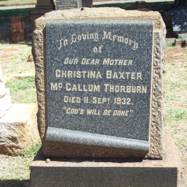 THORBURN Christina Baxter McCallum -1932