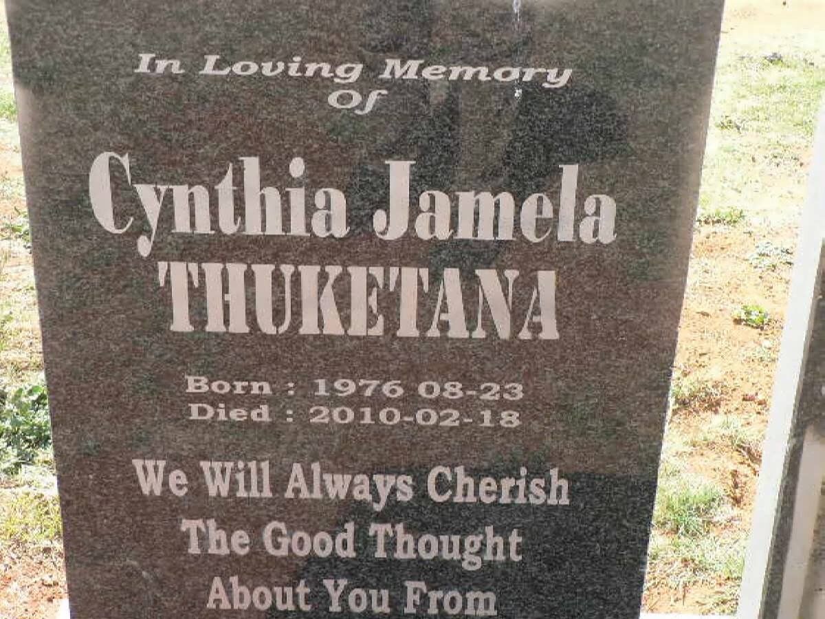 THUKETANA Cynthia Jamela 1976-2010