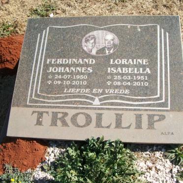 TROLLIP Ferdinand Johannes 1950-2010 &amp; Loraine Isabella 1951-2010