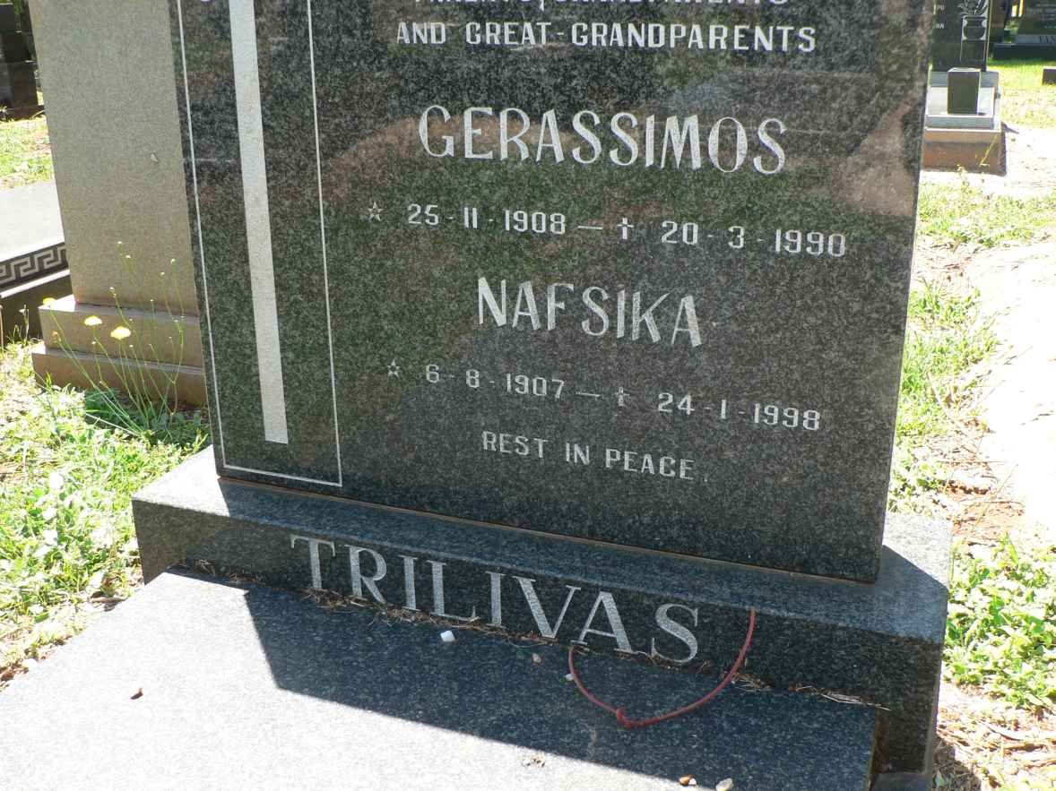 TRILIVAS Gerassimos 1908-1990 &amp; Nafsika 1907-1998