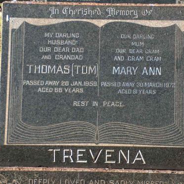 TREVENA Thomas -1959 &amp; Mary Ann -1972