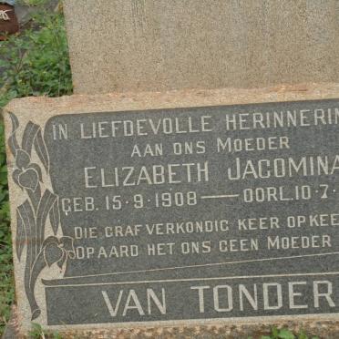 TONDER Elizabeth Jacomina, van 1908-1964