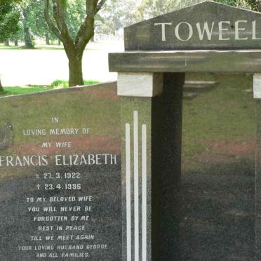 TOWEEL Francis Elizabeth 1922-1996