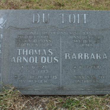 TOIT Thomas Arnoldus, du 1928-1983 &amp; Barbara 1930-