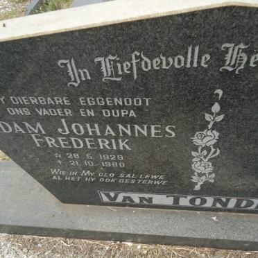 TONDER Adam Johannes Frederik, van 1929-1980