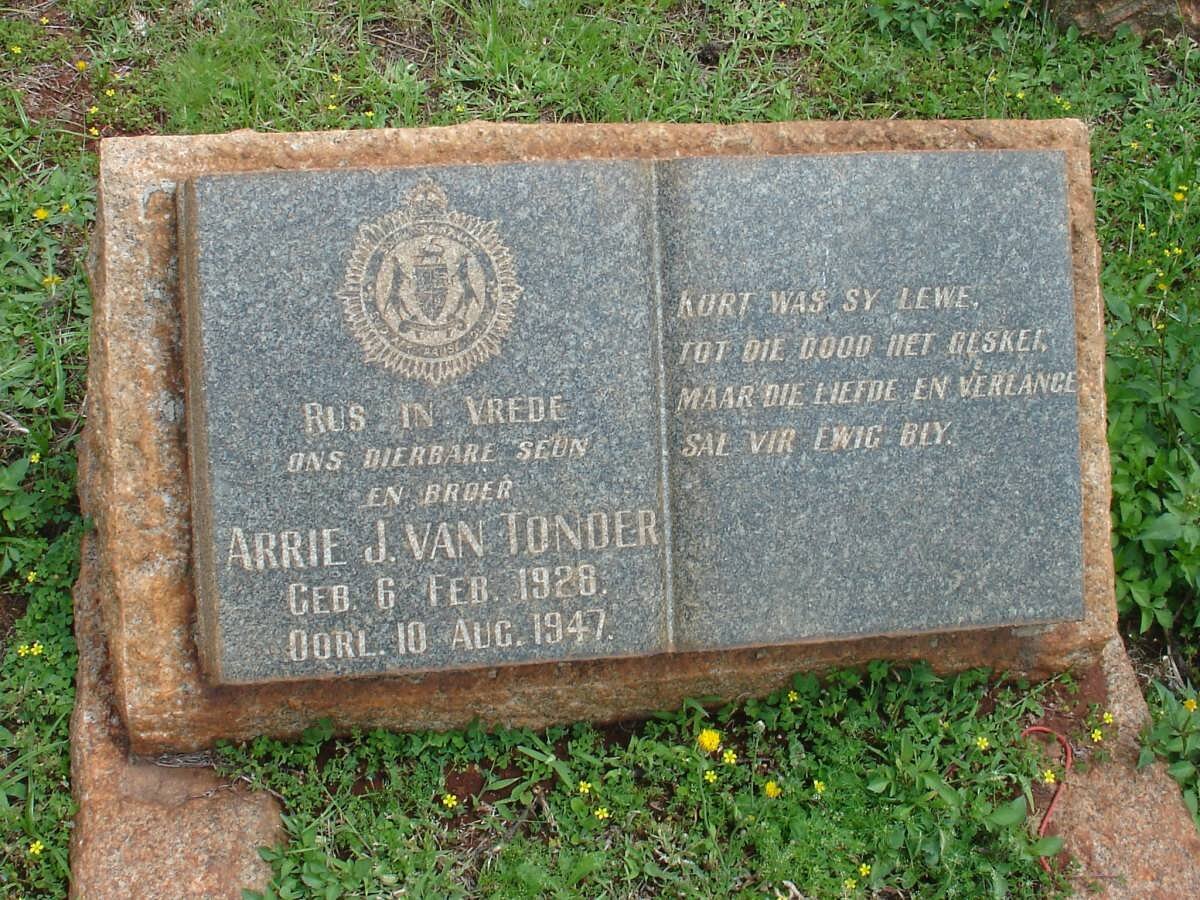 TONDER Arrie J., van 1928-1947