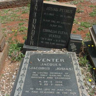TONDER Josias Petrus, van 1908-1969 :: VENTER Jacobus Josias 1952-1984