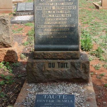 TOIT Andries Stephanus, du 1895-1943 &amp; TAUTE Hester Maria FOURIE voorheen DU TOIT 1899-1989