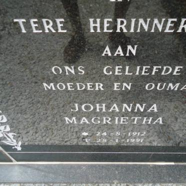 TOIT Johanna Magrietha, du 1912-1991