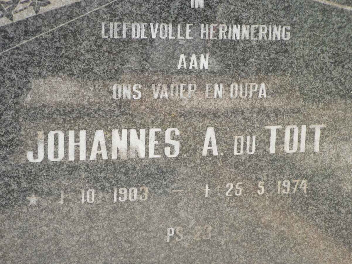 TOIT Johannes A., du 1903-1974