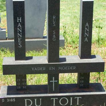 TOIT Hannes, du 1912-1992 [12-92] &amp; Anna1932- [32]