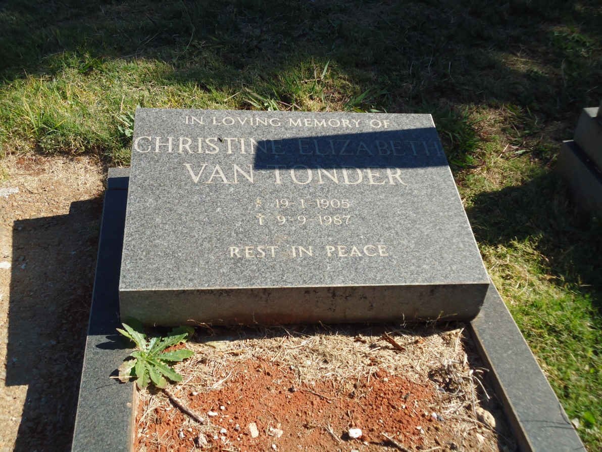 TONDER Christine Elizabeth, van 1905-1987