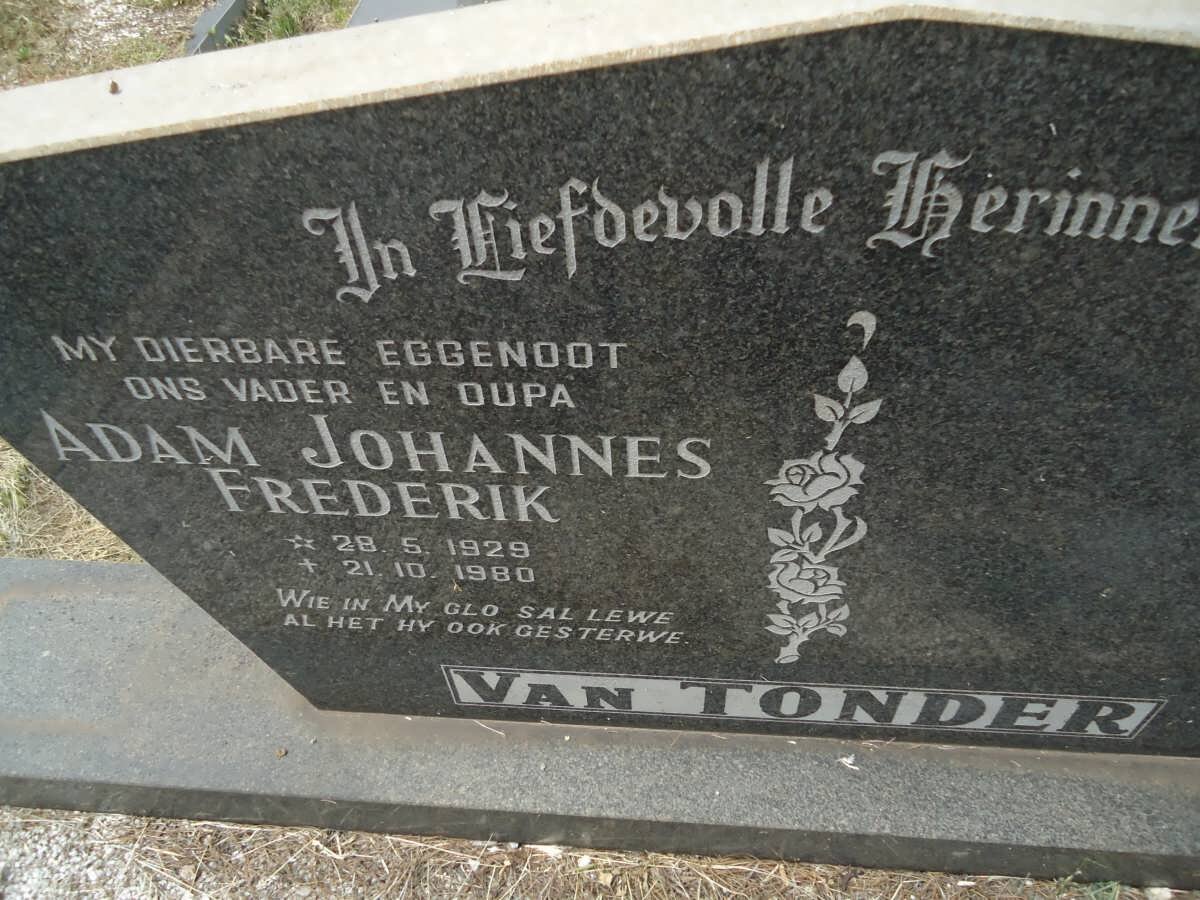 TONDER Adam Johannes Frederik, van 1929-1980