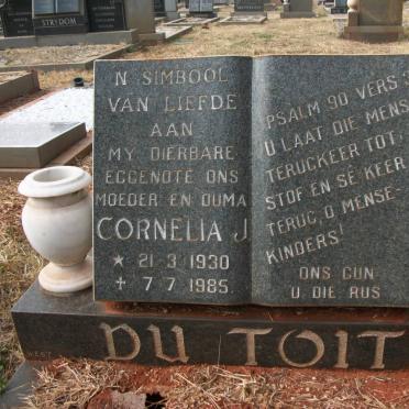 TOIT Cornelia J., du 1930-1985