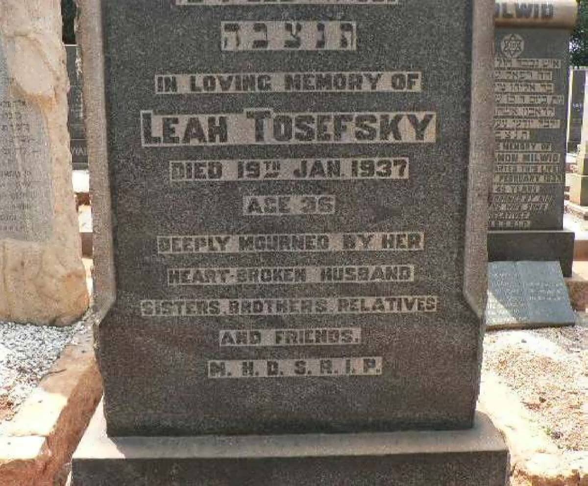 TOSEFSKY Leah -1937