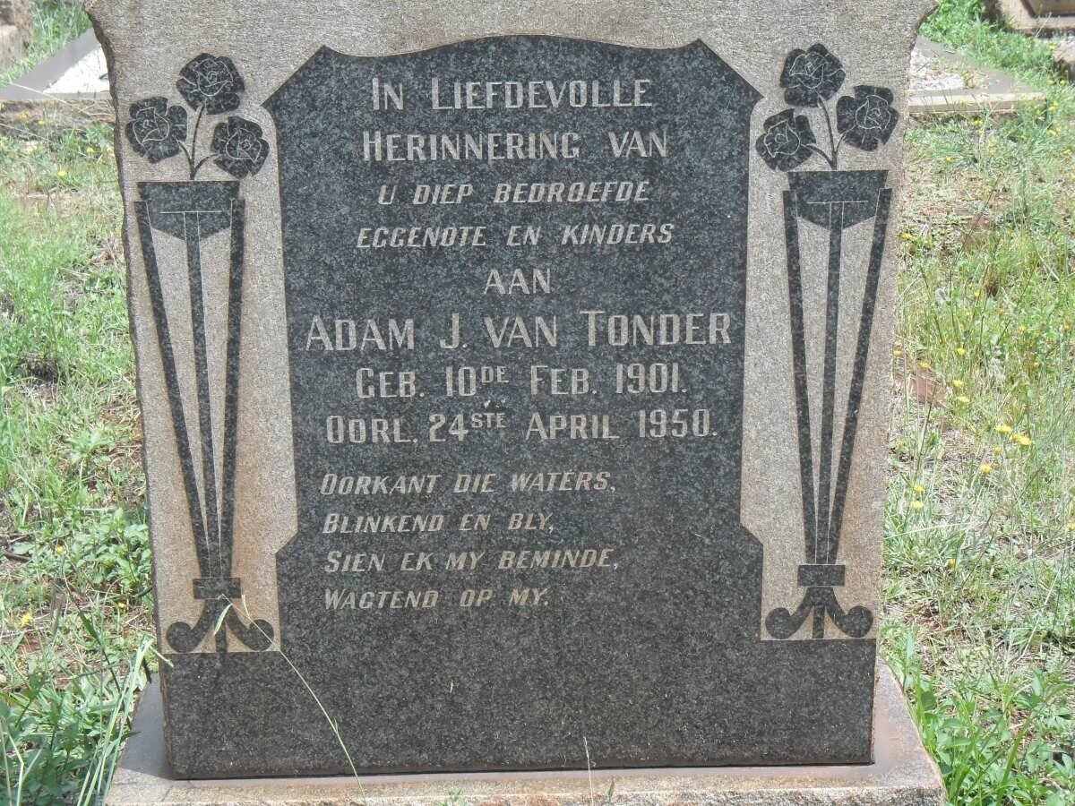 TONDER Adam J. 1901-1950